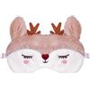 WEINIBAO Mascherine per Dormire Animali, Maschera per Dormire Animale, Maschera per Dormire Animali, Maschera per Gli Occhi per Dormire di Natale Renna Maschera di Sonno per Bambini Adulto Pisolino Viaggio (A)