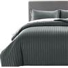 MOONLIGHT20015, set copripiumino king size, con 2 federe, a righe grigio scuro
