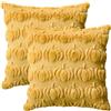 Artoid Mode Set da 2 Federe Cuscini Autunnali Giallo Peluche Zucche 45x45cm | Stagionali Fall Morbide Pelliccia Sintetica Peluche Velluto Cuscini Divano Decorazione