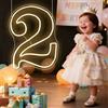 RUMONZS Numero luminoso LED in acrilico, lettere luminose trasparenti decorative alimentate tramite USB, grande segno numerico luminoso per compleanno, luce notturna, festa, anniversario, Natale