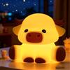 OkiyiD Lampada a forma di mucca delle Highland, luce notturna dimmerabile in silicone, luce notturna morbida per camera da letto o scrivania, idea regalo, alimentata tramite USB, con illuminazione