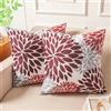 Miuyunya Set di 2 Federe Cuscini Divano in Velluto 45x45 cm Gris Copricuscino Colorato Noel Fodera per Cuscino Vino Rosso Dalia Fiore Moderno Decorazione Federe per Soggiorno Camera Balcone