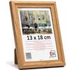 3-B Cornice portafoto MORI - Marrone (Faggio con una grana di legno visivamente dolce) - 13 x 18 cm - Cornice in legno, portafoto, cornice verticale con vetro acrilico
