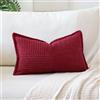 Artscope 1 Pezzi Federe per Cuscini in Velluto a Coste Copricuscini Geometrico Decorativo per Domestica Soggiorno Camera da Letto Divano 40x60cm, Vino Rosso