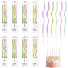 Dewfigs ㅤ Candeline Compleanno Morandi, Candele a Spirale Metalliche Lunghe e Sottili, 48 Pezzi, Ideali per Decorazioni di Torte di Compleanno, Matrimoni e Altri Eventi