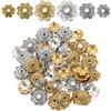 SUNNYCLUE 1 scatola 240 pezzi 6 stili 8mm 10mm CAPspucci per Perline Fiore Perline per Tappo Terminale Argento Antico Tibetano Oro Perline Distanziatrici Vintage per Creazione di Gioielli Assortimenti