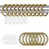 Dacitiery 30 anelli per tende in metallo, con 30 ganci per tende in plastica, per finestre, porte, tende da doccia, ganci per binari, diametro interno 30 mm (bronzo)