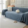 VanderHOME Copridivano in Ciniglia,Copri Divano 3 Posti,Telo Copridivano Universale，Copridivano Multifunzionale, Utilizzabile Come Coperta da Divano, Lenzuolo 230 * 230cm-Blu