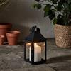 Lights4fun Lanterna Decorativa Nera di 25cm con Candela LED TruGlow® a Pile per Esterni