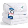 Bedsure Piumino Una Piazza e Mezza 4 stagioni 240x220cm - Piumone 2 in 1 Letto Una Piazza e Mezza 240 x 220, Trapunta Bianca in Microfibra Sintetica