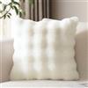 JOTOM Set di 1 federa per cuscino in peluche 45x45 cm, morbida, decorativa, copricuscino soffice in pelliccia sintetica per divano, sofà, camera da letto, cuscino 18x18 pollici (bianco crema)