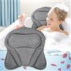 Qintora Cuscino da Bagno,Cuscino Vasca da Bagno 4D Mesh e 6 Ventose Antiscivolo,Cuscini per Vasca da Bagno Ergonomici,Spa Domestica Bagno Accessori,Cuscini Poggiatesta da Vasca per Testa,Collo (Grigio)