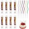 Dewfigs ㅤ 48 Pezzi Candeline Compleanno 5 colori, Candele a Spirale di Compleanno Metalliche Lunghe e Sottili Candele Torta con Supporti Perfette per Decorazioni di Torte di Compleanno Matrimoni Altri Eventi