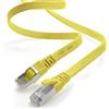 1aTTack.de Cavo di rete piatto Cat.7 Gigabit Ethernet Lan (RJ45), 10Gbit/s, compatibile con Cat.5 -Cat.5e - Cat.6 Giallo / 1 pz 1 m
