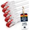 1aTTack.de 5x 3 m - Cavo patch di rete Cat 6 Cat6 RJ45 SFTP - trasparente