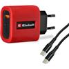 Einhell - Caricatore rapido USB da 65 W, con cavo USB-C, alimentatore di rete per vari dispositivi, TE-ES 18/150/1 Li-C