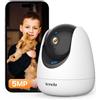 Tenda Telecamera WiFi Interno,360° PTZ Videocamera Sorveglianza 5MP, Audio Bidirezionale, Rilevamento Umano/Movimento, Visione Notturna, Tracciamento delle Persone, Monitor per Bambini CP7V2.0