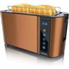 Arendo - Tostapane in acciaio inox a fessura lunga 4 fette touch screen - alloggiamento a doppia parete - Inserto per panino integrato - 7 gradi di doratura - centraggio del pane - visualizzazione del