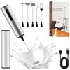 Songlypian Montalatte Elettrico,Frullino Elettrico USB Ricaricabile Schiumatore Latte, 3 Velocità Regolabile 4 Fruste Elettriche,Montalatte Portatile per Caffè, Latte,Cappuccino, Matcha,Caffè Schiumoso