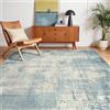 GENIMO - Tappeto Antiscivolo Moderno Astratto - 120x170cm - Corto Pile - Per Ambienti Eleganti e Comfort - Perfetto per Soggiorno - Blu