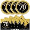 DHAIQC Set di 50 stoviglie per 70° compleanno, 70° compleanno, piatti per feste e tovaglioli, colore nero, oro, piatti di carta per feste di compleanno, per uomo, donna, decorazione di compleanno (70th)
