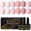 Shining She Smalto Semipermanente Unghie,6 Colori Rosa Barbie Rosa Nude Smalti Semipermanenti per Unghie Soak-Off UV/LED Smalto Gel per Primavera Estate Nail Art Salone,8ML