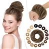 SEGO Pro Chignon Capelli Veri 100% Umani #1B/6 Nero Naturale/Marrone Chiaro Chignon Facile per Capelli Elastico Capelli Finti Coda di Cavallo Updo per Donne Ragazze Lisci (17g)