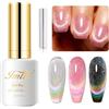 Imtiti Smalto in gel per unghie, colore arcobaleno, 15 ml, gel 9D glitter olografico con effetto occhi di gatto, gel magnetico UV con bacchetta magnetica per salone di unghie