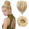 Kiiwah 2 Pezzi Coda Finta Capelli Extension Corto & Chignon Finto Facile, con Elastico, Capelli Finti Extension Accessorio per Donna Ragazze (Platino 16H613)