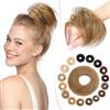 SEGO Pro Chignon Capelli Veri 100% Umani #12 Marrone Oro Chignon Facile per Capelli Elastico Capelli Finti Coda di Cavallo Updo per Donne Ragazze Lisci (17g)