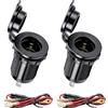 Kmuqshy 2 Pezzi Presa Accendisigari Auto 12V 24V, Accendisigari con Fusibile DC Universale, Adattatore Impermeabile per Auto Moto Barca con Cavo da 0,6m e Protezione per Veicoli e Dispositivi Elettronici