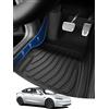 ASZSK 3 tappetini per bagagliaio per tutte le condizioni atmosferiche, in TPE, antiscivolo e impermeabile, per Tesla Model 3 2021-2023, Model 3 Highland, nero (timone laterale sinistro)