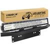 RIGIDON Barra Led Fuoristrada, 23 60cm 324W Tripla Fila Barra Luce Led, Con Piastra di Supporto Nero Kit, Faretti Fendinebbia Per Auto Trattore Camion SUV UTE ATV Barca 4x4 Veicoli, 6000K Bianca