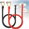 BORDEAG 2 Pezzi Cavi Batteria, 50cm 16mm²Cavo Inverter Batteria, Cavo Batteria Auto, Cavi Inverter Cavo, 2 AWG Batteria con Morsetti per Batteria per Moto, Automobili, Barche Marine