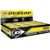 Dunlop Sports Dunlop Palline da squash Pro White, 2 punti gialli, 12 palline | Pallina per campo in vetro | Pallina ufficiale PSA & World Squash | Rimbalzo basso | Controllo e durata livello Pro