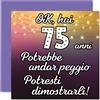 Stuff4 75° Biglietto Auguri Compleanno Uomo Donne, Potrebbe Andar Peggio