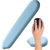 Bibykivn Poggiapolsi per Tastiera e Mouse, Silicone Memoria 2cm Ergonomico, Comfort Clinicamente Testato per Tunnel Carpale, Antiscivolo, Resistente Macchie, per Ufficio Casa (Blu)