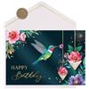 Joli Coon Biglietto auguri compleanno, ELEGANT Colibrì, ELEGANT | Carta perlata 300g, effetto scintillante, doratura, busta Fine-Art, sigillo in ceralacca autoadesivo
