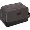 WANDF Beauty Case Uomo da Viaggio - Borsa da Toilette Impermeabile Organizer Capiente per Accessori da Barba e Igiene, con Manico Laterale (Grigio Scuro)