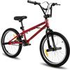 HH HILAND Hiland 20 Pollici BMX Freestyle per Ragazzo e Ragazza con Sistema Rotore a 360°, Bicicletta BMX con 4 Pioli in Acciaio e Ruota Libera, Rosso
