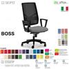 SEIPO BOSS BS0025 poltrona direzionale schienale rete braccioli fissi movimenti R4 ECOPELLE D2 SEIPO
