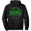 Geeksta Merce Hacker Hack the Planet - Testo verde per hacker e programmatori Felpa con Cappuccio