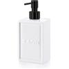 Lineabeta Dispenser sapone squadrato Saon bianco con erogatore nero 500 ml