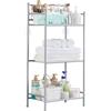 KAIMEIYU Scaffale Bagno Organizzatore di Scaffali in Metallo 3 Ripiani Scaffale Cucina Salvaspazio Portasciugamani da Terra per Bagno, Cucina, Soggiorno Grigio