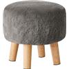 YMYNY Rotondo Sgabello Ottomano Poggiapiedi, Cambiare Sgabello Scarpe, Poliestere Spugna Poggiapiedi Con Gambe In Legno Antiscivolo Per Soggiorno, Divano, Ingresso 32×32×32CM Grigio scuro HBD035GR