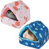 YiliYa 2 Pezzi Casetta Porcellino d'india Cuccia per Conigli Inverno Calore Lettini per Piccoli Animali per Coniglio Nano Cincillà Riccio Criceti(Rosa,Blu)
