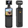 Elprico Mini Action Camera 4K, Action Camera Portatile, Videocamera Tascabile 4K HD con Rotazione di 180°, Abilitata WiFi, per Riprese di Video Vlog di Viaggio con Luce LED, APP per
