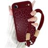 Coalbooliy Cover con Cordino per iPhone 17 Air 6,7'', Silicone Morbido Custodia Aesthetic Leopardo Rosso Automne Mädchen Modello Disegni Collana Universale Protezione Fotocamera Protettiva Case, 02