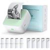 Bisofice S1 Mini Stampante Portatile Bluetooth, Stampante Termica Senza Inchiostro, Stampante Etichette Adesive per Appunti, Foto, Etichette, Planner, Compatibile iOS/Android - Verde