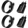 JupptElectronics 2-Pack Caricabatterie Rapido Tipo C per Samsung Galaxy A14, A53, A51, A34, S23, S22, S21, S20 FE, S10e, S10, S9, S8 Plus, Z Flip4, Z Fold3, M20 5G, Huawei, XiaoMi, 18W Caricatore com Cavo USB C 2M